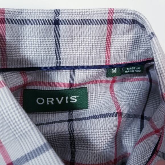 Orvis Glen Men size Medium Check 100% Cotton Button Front Shirts Wrinkle Free - Picture 2 of 13